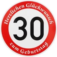 BauSupermarkt24 Verkehrsschild ORIGINAL Verkehrszeichen Nr. 274-30 " 30km/h " mit Geburtstagstext