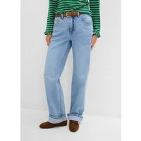 bonprix Straight-Jeans mit High-Waist-Bund, Regular Fit, Straight-Leg-Schnitt, im Casual-Stil