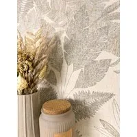 Newroom Vliestapete Niama Beige Tapete Mustertapete Dschungel,Pflanzen,Blätter, Beige Tapete Modern Dschungel - Mustertapete Blumentapete Braun Gold Tropisch Floral Pflanzen Blätter für Schlafzimmer Wohnzimmer Küche, Blumentapete