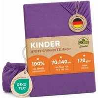 leevitex® Spannbettlaken in verschiedenen Größen und Farben, Jersey aus 100% Baumwolle, Jersey, Gummizug: rundum, (1 Stück), für Kinder- & Standardmatratzen, OEKO-TEX® STANDARD 100 zertifiziert