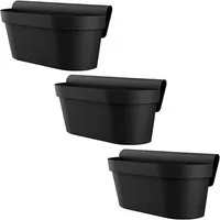 Engelland Balkonkasten Blumenkasten mit Wasserspeicher & Drainagesystem (Vorteils-Set, 3 St., Robust & Bruchfest), Blumentopf für Balkongeländer & Gartenzäune, Wetterfest, Kunststoff