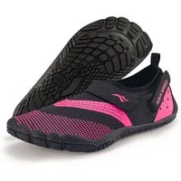 Aqua Speed Modische Aquaschuhe AGAMA Gr. 38 – Schwarz/Pink + Handtuch Wasserschuh (Modische Wasserschuhe – leicht & bequem für SUP & Reise) Barfußfreundlich & leicht – Für Kinder & Erwachsene geeignet