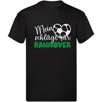 G-graphics T-Shirt Mein Herz schlägt für Hannover (1-tlg) Herren T-Shirt mit einem Motiv für den echten Fan