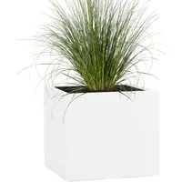 Pflanzwerk® Pflanzkübel CUBE Premium Fiberglas Blumenkübel Frostbeständig mit Lotus-Effekt, Lotus-Effekt - Handgefertigt - Eckig - Frostbeständig