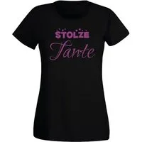 G-graphics T-Shirt Stolze Tante Slim-fit Damen T-Shirt mit Statement / Spruch als Frontprint