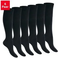 Footstar Gesundheitssocken Damen & Herren Gesundheits Kniestrümpfe (6 Paar) nahtfrei