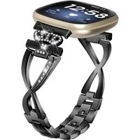 KINSI Smartwatch-Armband Edelstahl Armband für Fitbit Versa 3 & Versa 4 - Metall Armbanduhr, für Damen und Herren - Elegantes Zubehör & Geschenk-Idee