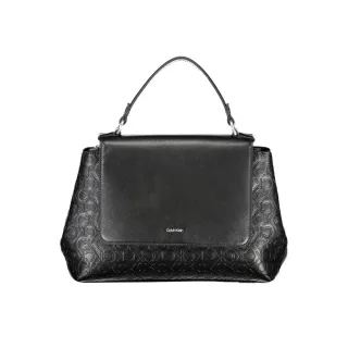 Monogram-Satteltasche aus schwarzem Leder