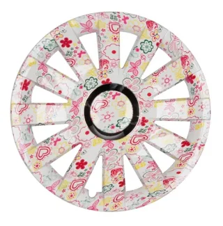 4x PREMIUM Radkappen Modell: Onyx Flower / BlumenLook