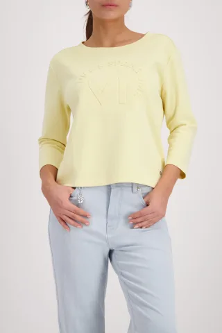 monari - Sweatshirt mit Emblem pastel yellow - Gr. - 40