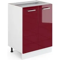 Vicco Unterschrank R-Line, Rot Hochglanz/Weiß, 60 cm ohne Arbeitsplatte (1-St)