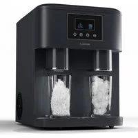 Klarstein Eiswürfelmaschine Eiszeit Crush Eiswürfelmaschine 15 kg/24h 2 Größen Crushed Ice, Eiswürfelbereiter Ice Cube Maker mit Wassertank Selbstreinigung