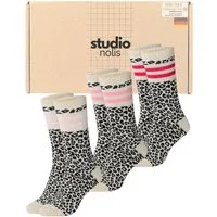 Studio Nolis Tennissocken All Leo Socken Crew Socks Baumwolle (Set, 3 Paar)