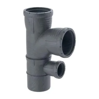 Geberit Silent Pro Kombibogenabzweig 393556141 DN 100/90/50, 87,5°, Innenradius, hochschalldämmend