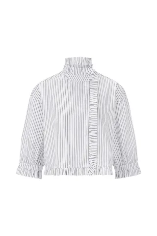 Rich & Royal - Cotton Striped Blouse white - Gr. - 36