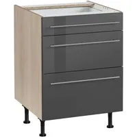 OPTIFIT Unterschrank Bern 60 cm breit, mit Schubkasten und 2 Auszügen,höhenverstellbare Füße