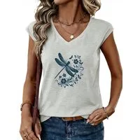 PYLIKE Tanktop Damen bequemes Sommer Ärmellos Tanktop Locker Hellgrau Print-Shirt Bequem für Freizeit und Büro,Strandurlaub
