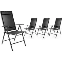 BigDean Gartenstuhl klappbar – bis 120 kg – 7-fach verstellbare Lehne – Balkon & Garten (Packung, 4 St), Belastbar, Vielseitig, Verstellbar, Robust, Wetterfest, Pflegeleicht.