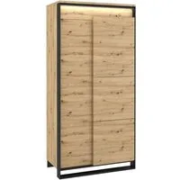 Compleo Kleiderschrank LIMA Push to open Funktion, LED-Beleuchtung, 2-Drehtüren