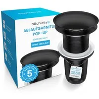 Bächlein Ablaufgarnitur Waschbeckenabfluss Pop Up (Eleganter Waschbeckenstöpsel) Werkzeugloser Einbau - Click Clack Funktion