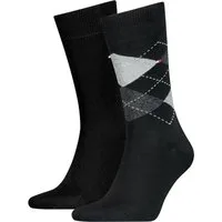Tommy Hilfiger Socken TH MEN SOCK CHECK 2P (2-Paar, 2 Paar) mit klassischem Argyle-Design