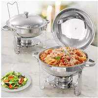 TLGREEN Speisenwärmer Edelstahl 5 Liter – Suppenwärmer & Warmhaltebehälter, (Rostfrei, Mit Deckelhalter & Rutschfestem Griff, 2-tlg), für Catering, Buffet, Camping, Weihnachtsfeier
