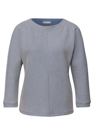 Street One - Two-Tone Strukturshirt frosted blue - Gr. - 34