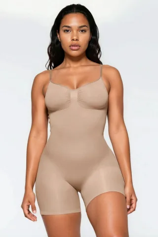 Premium Nahtloses Extra Festes Oberschenkel-Bodysuit Shapewear