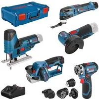 Bosch Professional Elektrowerkzeug-Set, Kombi-Set, 10-tlg., Professional 12V Akku-System