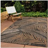 TaraCarpet Teppich Tara Carpet Columbia-Fashion Plant In & Outdoor auch für die Küche, rechteckig, Höhe: 5 mm, Balkon Terrasse Wintergarten Plant natur schwarz Esszimmer 80x150