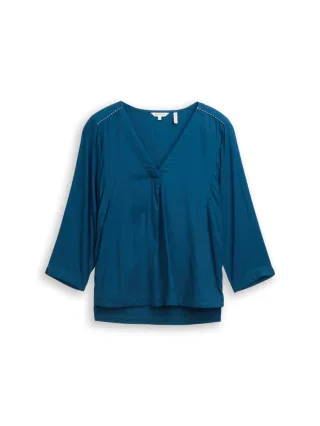 Tom Tailor - Regular Fit Bluse aus Viskose blau - Gr. - 40