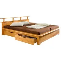 OTTO home Funktionsbett "FINJA " Kieferbett, Futonbett, Kopfteil mit Ablagefläche, zertifiziertes Massivholz, Schubkästen optional