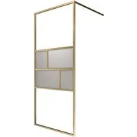 Schulte Duschwand Alexa Style Walk In 90-140x200 cm, Sicherheitsglas, (1 tlg), mit Riffelstruktur vollgerahmt Goldoptik