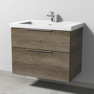Sanipa 3way Waschtischunterbau zu Villeroy & Boch Subway 3.0 Waschtisch mit 2 Auszügen, Eiche-Nebras UM84837
