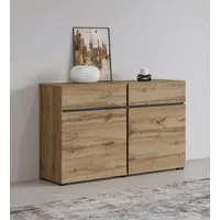 OTTO home Sideboard Cross,Breite 119,5 cm, moderne grifflose Kommode,2 Türen/2 Schubkästen, Schubladenschrank,Anrichte mit viel Stauraum, Einlegeböden verstellbar