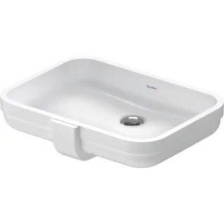 Duravit Soleil by Starck Einbauwaschtisch 0397490060 49x35cm, Einbau von unten, ohne Hahnloch und Hahnlochbank, mit Überlauf, weiß