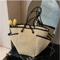 MOPUEA Strandtasche Damen Strandtasche Boho Shopper Schultertasche Geflochten Groß Tasche (Umhängetasche Handtasche mit Innenfutter Straw Beach Bag, 1-tlg., Großzügiger Stauraum Für Den Alltag), Großzügiger Stauraum Für Den Alltag