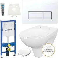 GEBERIT Vorwandelement WC Vorwandelement WC inkl. Toilette Komplettset Delta51 weiß, Spar-Set