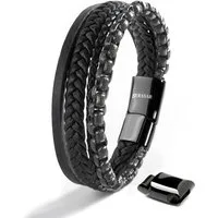 SERASAR Armband Premium Echtlederarmband für Männer [Hero], Länge durch zusätzliches Verbindungsstück verstellbar