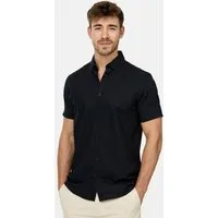 Indicode Kurzarmhemd Herren INBravida Herrenhemd Kurzarm aus einem leichtem Leinenmix, mit Button-Down-Kragen