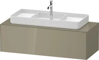 Duravit White Tulip Konsolenwaschtischunterbau wandhängend Stein Grau Hochglanz 1300x550x408 mm - WT WT4977MH2H20000