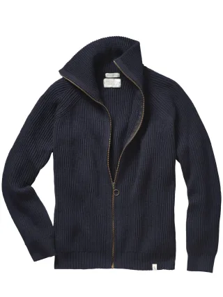 Peregrine Herren Strickjacke Foxton Blau 100 % Wolle (Merino)