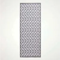 Homescapes Outdoorteppich Outdoor Teppich-Läufer Zoe 75 x 200 cm – grau-weiß, geometrisch, rechteckig, Höhe: 20 mm