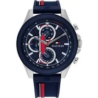 Tommy Hilfiger Multifunktionsuhr CLARK 1792083, Quarzuhr, Armbanduhr, Herrenuhr, Datum, Silikonarmband