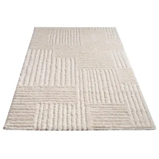 Paco Home Hochflorteppich, Weiß, Textil, Rechteckig, 120x160 cm, strapazierfähig, für Fußbodenheizung geeignet, Teppiche & Böden, Teppiche, Hochflorteppiche & Shaggys
