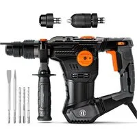 DOVAMAN Bohrhammer SDS-Plus, 4 in 1 Funktionen, 1500W/7J, SDS-Plus Adapter, 4350RPM/900RPM