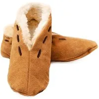 HomeOfSocks Wildlederhausschuh mit Teddy-Fell Hausschuh 100% Wildleder Hausschuhe