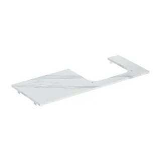 Geberit One Waschtisch-Platte 505155001 120x2x47cm, Ausschnitt rechts, Steinzeug, Marmoroptik weiß/matt