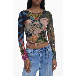 Desigual Schwarzes Polyester Damen-T-Shirt