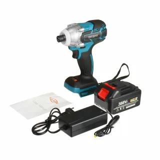 Drillpro 388VF 520N.M Brushless Cordless Electric Impact Wrench Rechargeable 1/2'' Wrench Power Tools W/ 1/2pcs Battery